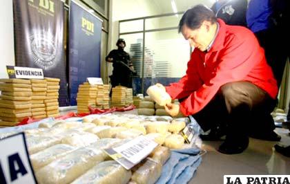 Droga incautada en Chile con sello “Hecho en Bolivia” (Foto La Tercera)