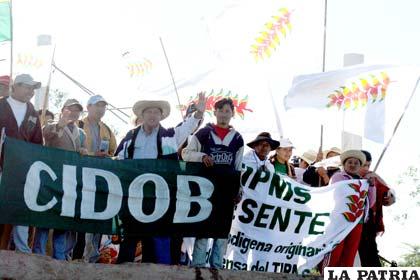 La IX Marcha indígena reanuda su avance hoy (Foto archivo)