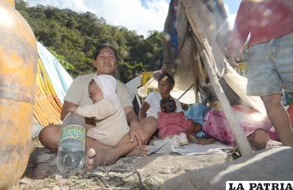 Marchistas del Tipnis continúan acampando en Yolosa (Foto APG)