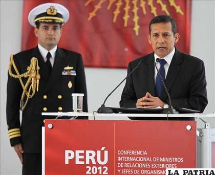 Ollanta Humala presidente del Perú inauguró la conferencia internacional de 