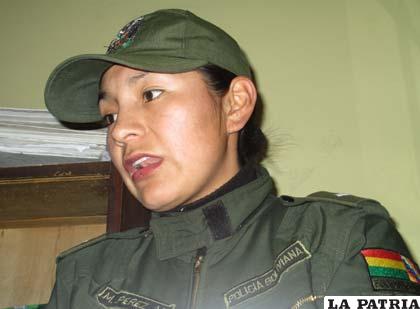 La investigadora de la Felcv, policía Mabel Pérez