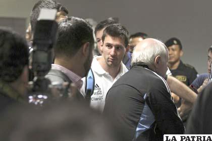 Lionel Messi a su llegada a Guatemala