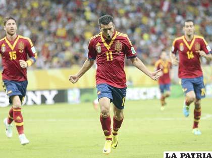Pedro anotó el primero de la selección española