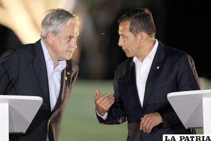 Sebastián Piñera y Ollanta Humala, presidentes de Chile y Perú, respectivamente
