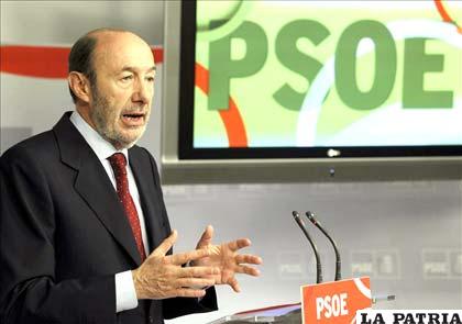 Secretario general del PSOE, Alfredo Pérez Rubalcaba