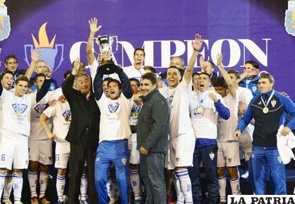 Celebración de los jugadores de Vélez Sarsfield