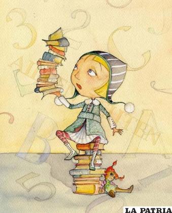 Cuántos libros para leer, ilustración de Aileen Leijten
