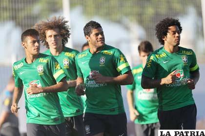 El entrenamiento de la selección brasileña