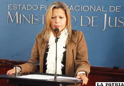 Sandra Gutiérrez, ministra de Justicia