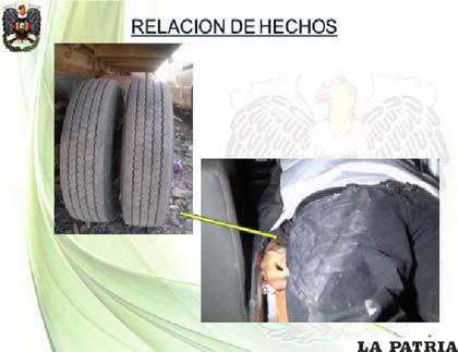 La llanta tiene las mismas estrías que la huella en el cadáver