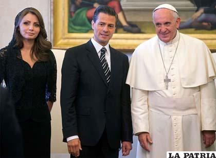 Enrique Peña Nieto, junto al Papa Francisco