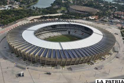 Estadio de Mineirao situado en Belo Horizonte (70 mil espectadores), donde se disputarán seis partidos cuatro de la primera fase, uno de octavos y una semifinal