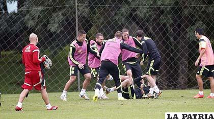 El entrenamiento de la selección española
