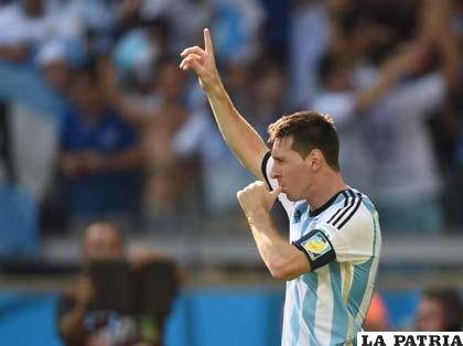 Lionel Messi, festeja el único gol del partido ante Irán (1-0)