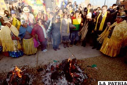 Samuel Doria Medina pidió la unidad y éxito de los bolivianos durante la celebración del Año Nuevo Andino Amazónico