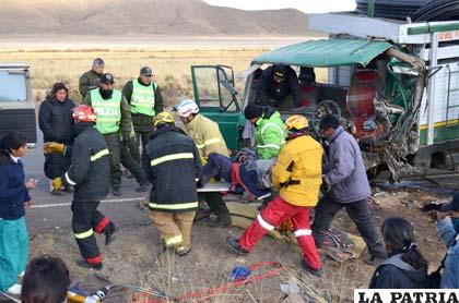 Personal policial de Huanuni y Oruro coadyuvó en el rescate del herido