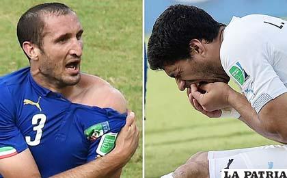 Giorgio Chiellini se queja de la mordida de Luis Suárez