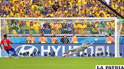 Jara, de Chile, falla el penal que le dio a Brasil la clasificación a cuartos de final