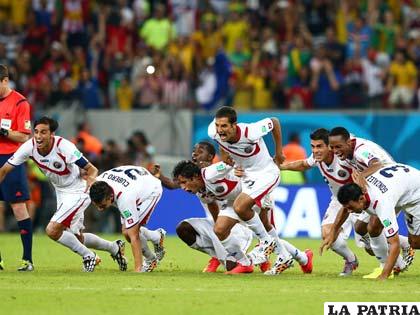 El festejo de los jugadores de Costa Rica