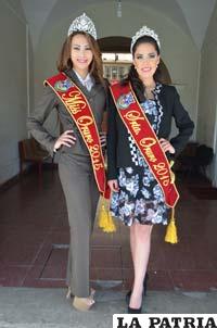 Lucero Yaksic (izq) y Cecilia Taboada (der.) prestas para el Miss Bolivia 2015