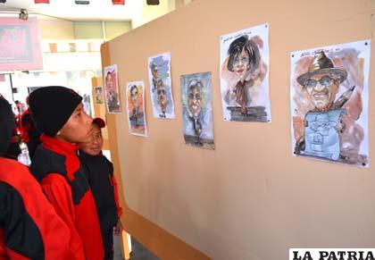 Caricaturas de Ramiro Zambrana en el colegio Saracho