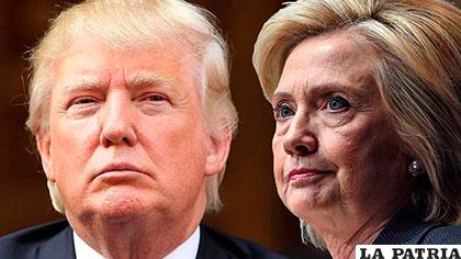 El candidato republicano Donald Trump y la ex secretaria de Estado, Hillary Clinton /marmorinforma.mx