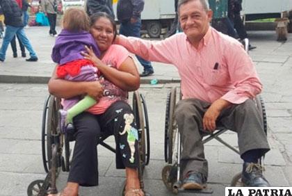 Camilo Bianchi y Patricia Orellana, ambos dirigentes de las personas con discapacidad de Pando /ANF