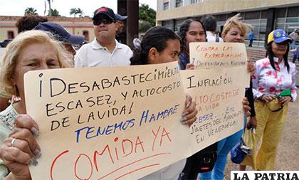 Venezolanos protestaron nuevamente este sábado por falta de alimentos