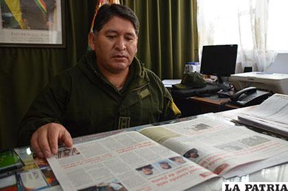 El director de la Felcc, teniente coronel Iván Luizaga, informó del caso