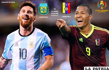 Messi y Rondón se enfrentarán esta noche /conmebol.com