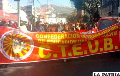 Confederación de trabajadores de Educación Urbana de Bolivia /ANF