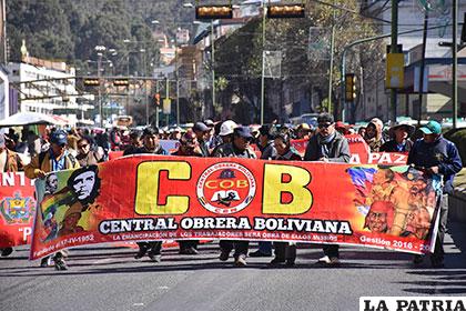 Paro convocado por la Central Obrera Boliviana /APG