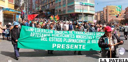 A partir del 4 de julio, gremiales saldrán a las calles exigiendo al gobierno una reforma tributaria /ERBOL