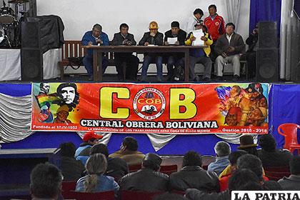 La Central Obrera de cada departamento organizará medidas de presión en su región