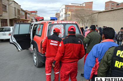 El herido fue evacuado rápidamente en la ambulancia de Bomberos a un centro médico
