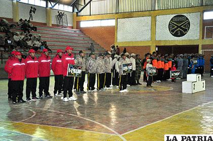 Durante el acto de clausura de los Juegos Divisionarios
