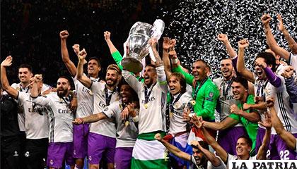 Festejan los del Real Madrid, por el título de la Liga de Campeones /AS.COM