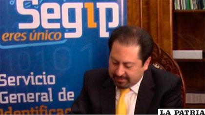 Gerente ejecutivo del Segip, Marco Antonio Cuba /ANF