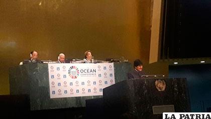 Evo hace conocer una vez más ante la ONU el deseo del pueblo boliviano de tener acceso al mar /ABI