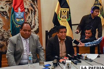 La rueda de prensa se realizó anoche en las oficinas del club The Strongest /APG