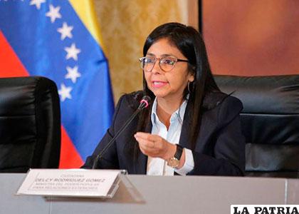 Delcy Rodríguez, rechazó plan intervencionista de EEUU contra Venezuela
