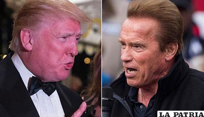 El presidente de Estados Unidos, Donald Trump y el ex gobernador de California, Arnold Schwarzenegger