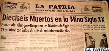 Así reflejó LA PATRIA la trágica noticia