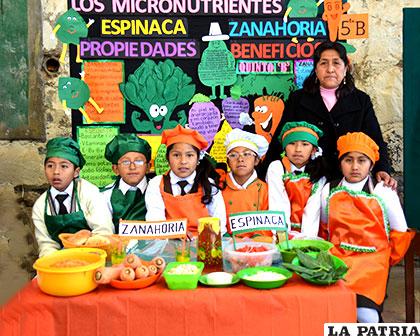 De forma creativa, los niños expusieron beneficios de alimentación saludable