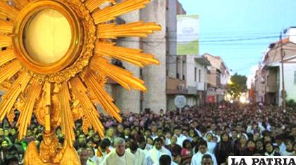 Procesión de Corpus Christi, ayer se celebró en todo el territorio boliviano /El País