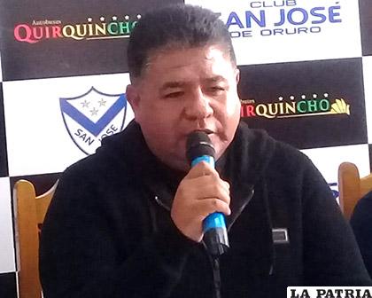 El presidente del club San José, Wilson Martínez