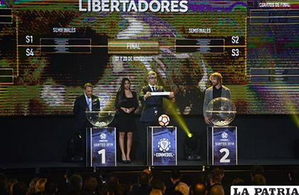 El sorteo de las copas Libertadores y Sudamericana se realizó anoche /conmebol.com