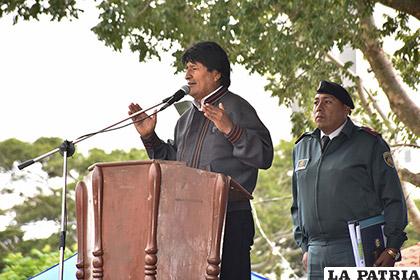 El Presidente Evo Morales participó de un acto en la normal Enrique Finot de Santa Cruz /ABI