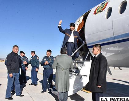 El Presidente Evo Morales afirmó que este viaje se lo programó hace dos años /ABI