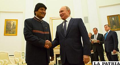 Encuentro del Presidente Morales con su homólogo Vladímir Putin /ABI